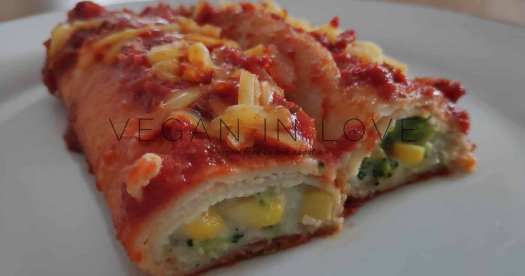 Broccoli and Sweetcorn Cannelloni Recipe | Vegan in love