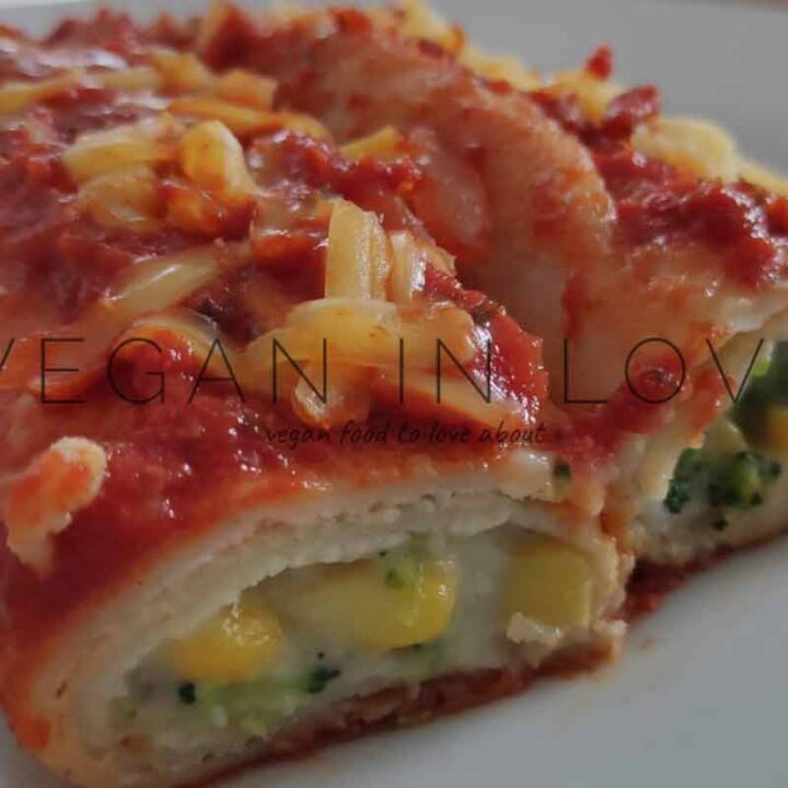 Broccoli and sweetcorn cannelloni