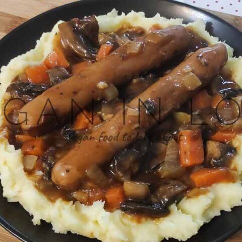 Vegan sausage casserole