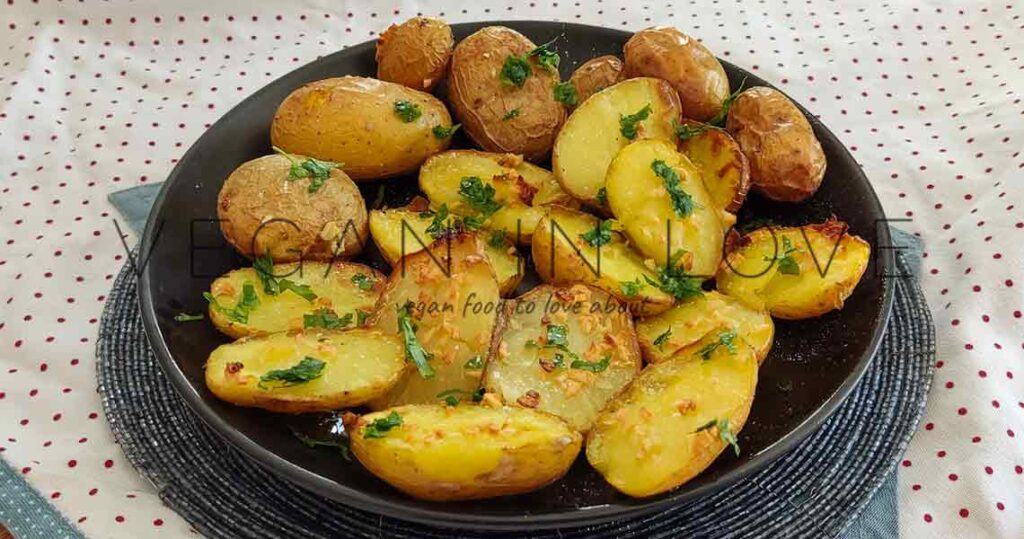Roasted Baby Potatoes With Garlic Crispy Vegan In Love