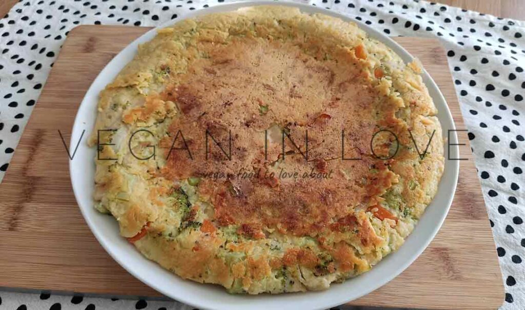 frittata vegana casera, sin huvo y sin gluten