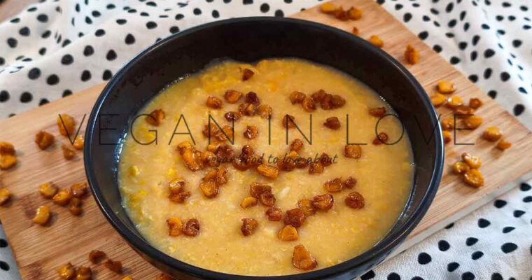 Vegan corn soup recipe – easy & simple chowder